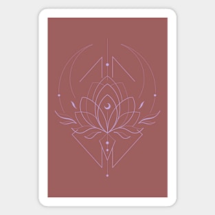 Geometric Lotus Flower 6 / Light Purple Magnet